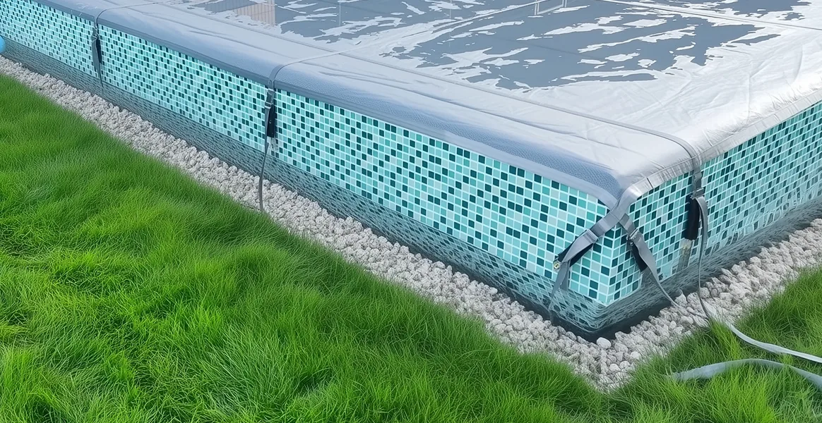 Покрывало для бассейна под снегом — защита зимой в Стерлитамаке